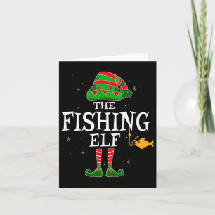 Die Fishing Elf Gruppe Matching Family Weihnachten Karte