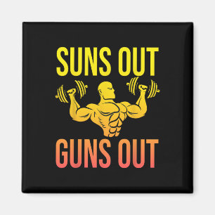 Die Fitness der lustigen Bodybuilding: Die Sonne d Magnet