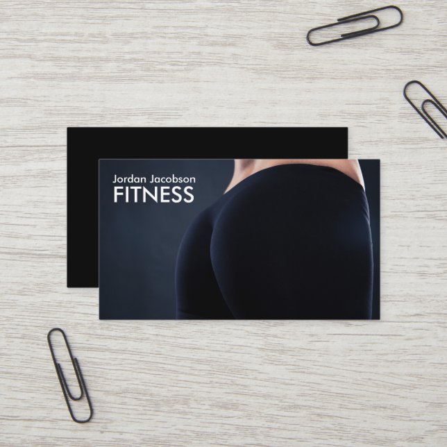Die Fitness-Geschäfts-Karten der Frau hintere Visitenkarte (Vorderseite/Rückseite Beispiel)