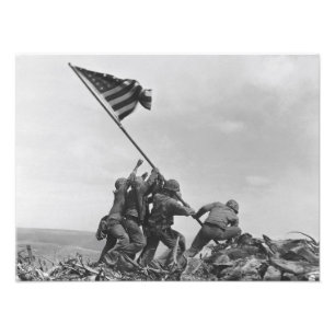 Die Flagge auf Iwo Jima hissen Fotodruck