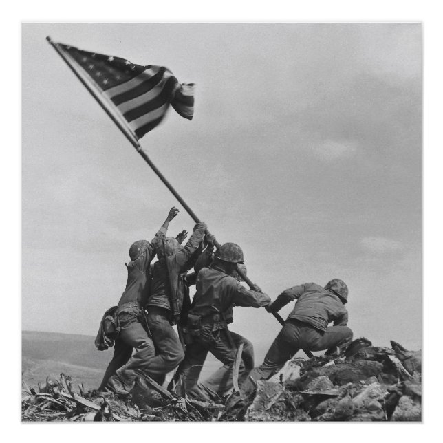 Die Flagge auf Iwo Jima hissen Poster (Vorderseite)
