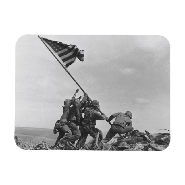 Die Flagge auf Iwo Jima Magnet (Horizontal)