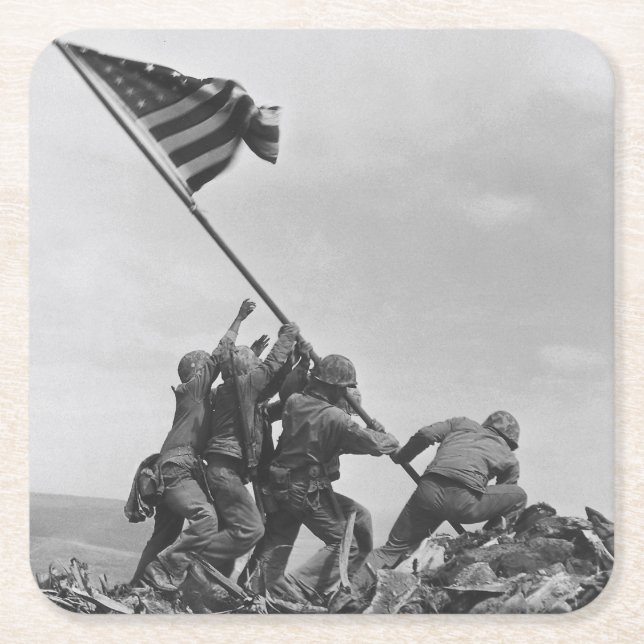 Die Flagge auf Iwo Jima Rechteckiger Pappuntersetzer (Vorderseite)