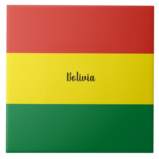 Die Flagge Boliviens, gekennzeichnet, Fliese (Vorderseite)