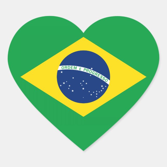 Die Flagge Brasiliens Herz-Aufkleber (Vorderseite)