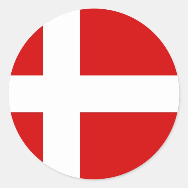 Die Flagge Dänemarks Runder Aufkleber (Vorderseite)