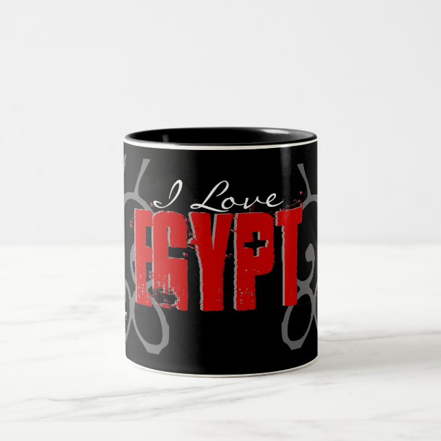 Die Flagge der ägyptischen Revolution und die ägyp Zweifarbige Tasse (Mittel)