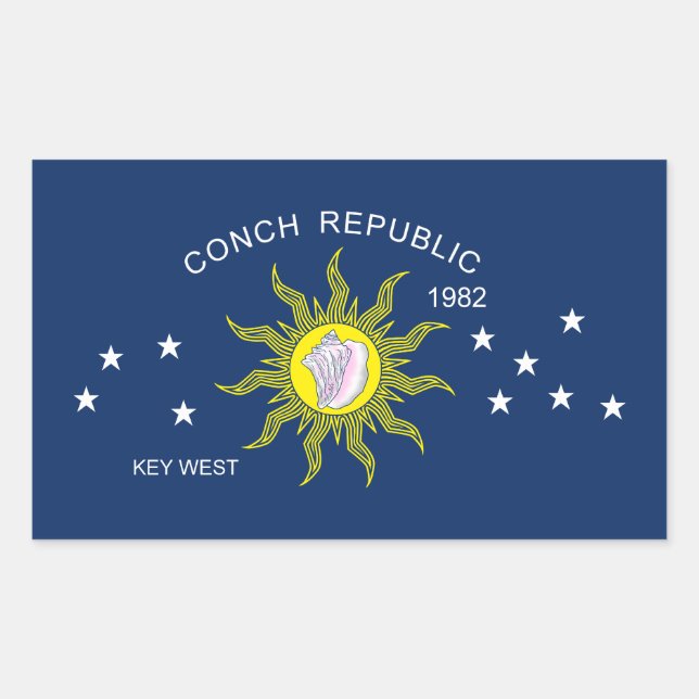 Die Flagge der Conch-Republik Rechteckiger Aufkleber (Vorderseite)