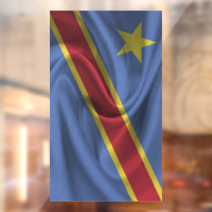 Die Flagge der Demokratischen Republik Kongo Fensteraufkleber