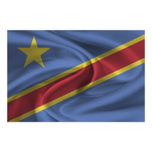 Die Flagge der Demokratischen Republik Kongo Fotodruck