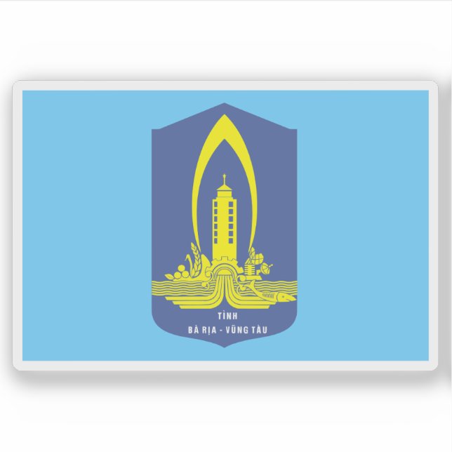 Die Flagge der Provinz Bà Ra-Vúng Tàu Aufkleber (Vorderseite)