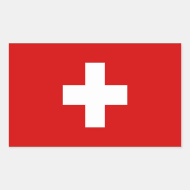 Die Flagge der Schweiz Rechteckiger Aufkleber (Vorderseite)