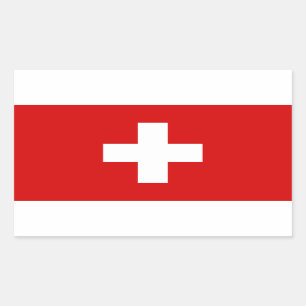 Die Flagge der Schweiz Rechteckiger Aufkleber