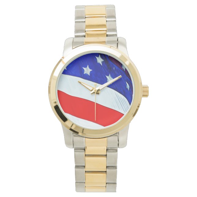 Die Flagge der Staaten Abstrakter Impressionismus Armbanduhr (Vorderseite)