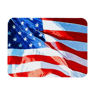 Die Flagge der Staaten Abstrakter Impressionismus Magnet
