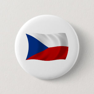 Die Flagge der Tschechischen Republik Knopf Button