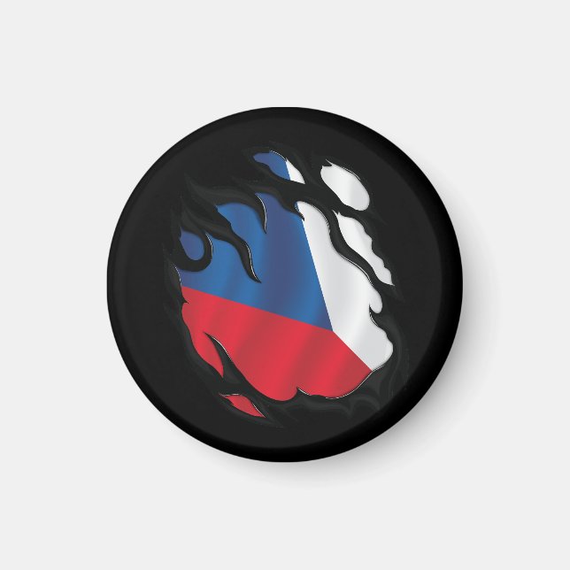 Die Flagge der Tschechischen Republik Magnet (Vorne)