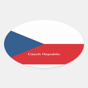 Die Flagge der Tschechischen Republik Ovaler Aufkleber