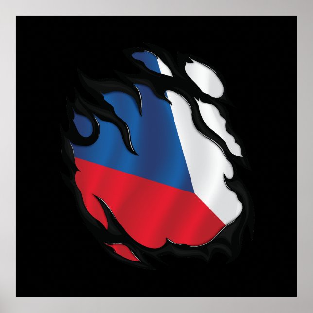 Die Flagge der Tschechischen Republik Poster (Vorne)