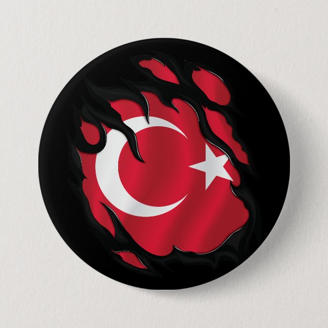 Die Flagge der Türkei Button (Vorderseite)
