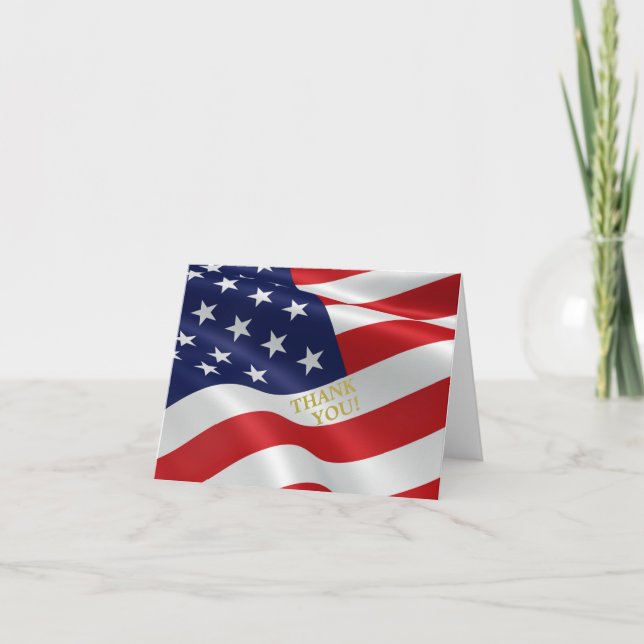 Die Flagge der USA ... einfach DANKE! Dankeskarte (Vorderseite)