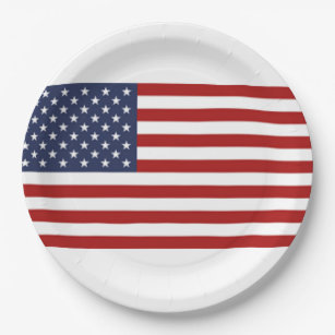 Die Flagge der USA Pappteller