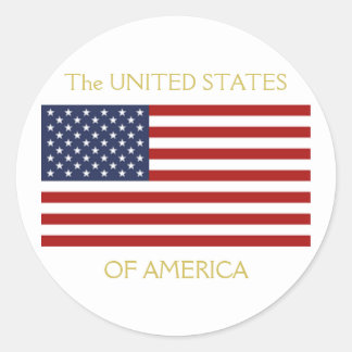 Die Flagge der USA Runder Aufkleber