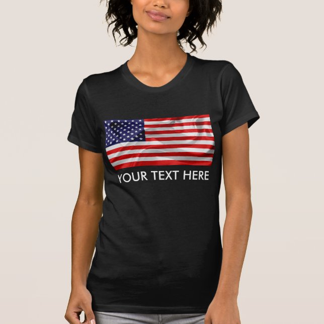 Die Flagge der USA Schwarz T-Shirt (Vorderseite)