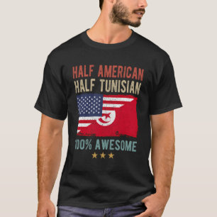 Die Flagge der USA Tunesien Halbamerikaner halb Tu T-Shirt