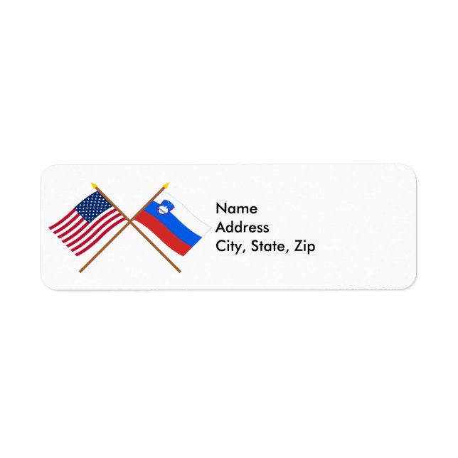 Die Flagge der USA und Sloweniens überquert (Vorne)