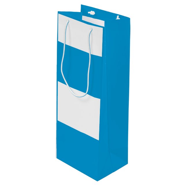 Die Flagge des bayerischen Weinkostbeutels Geschenktüte Für Weinflaschen (Vorderseite Schrägansicht)