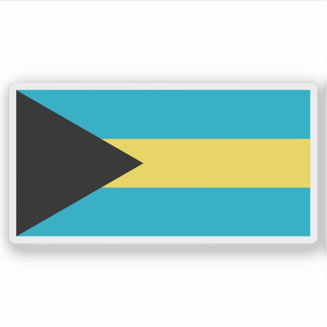 Die Flagge des Commonwealth der Bahamas (1973-2006 Aufkleber (Vorderseite)