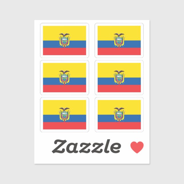 Die Flagge des Ecuador-Sammelpackers von 6 Aufkleber (Blatt)