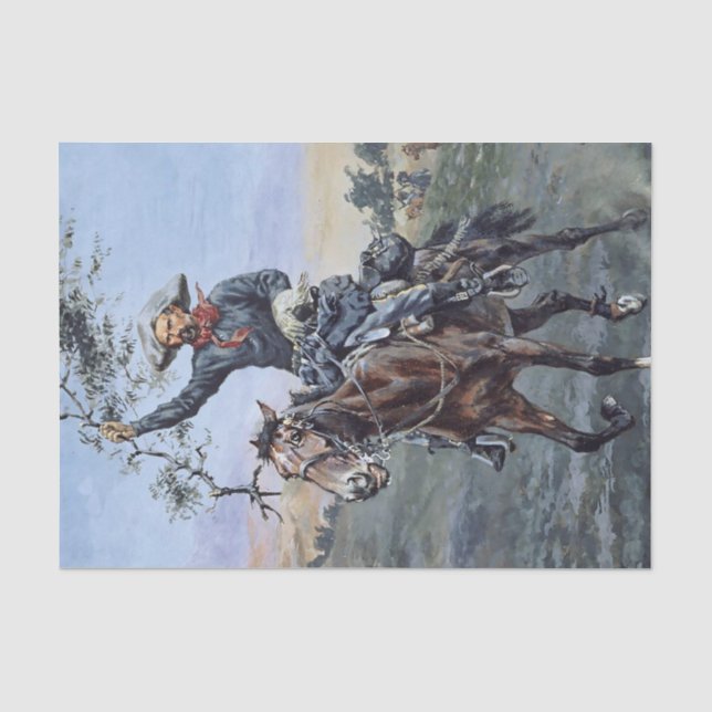 "Die Flagge des Friedens" von Frederic Remington Seidenpapier (Vorderseite)