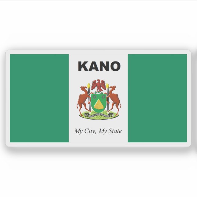 Die Flagge des Staat Kano, Nigeria Aufkleber (Vorderseite)
