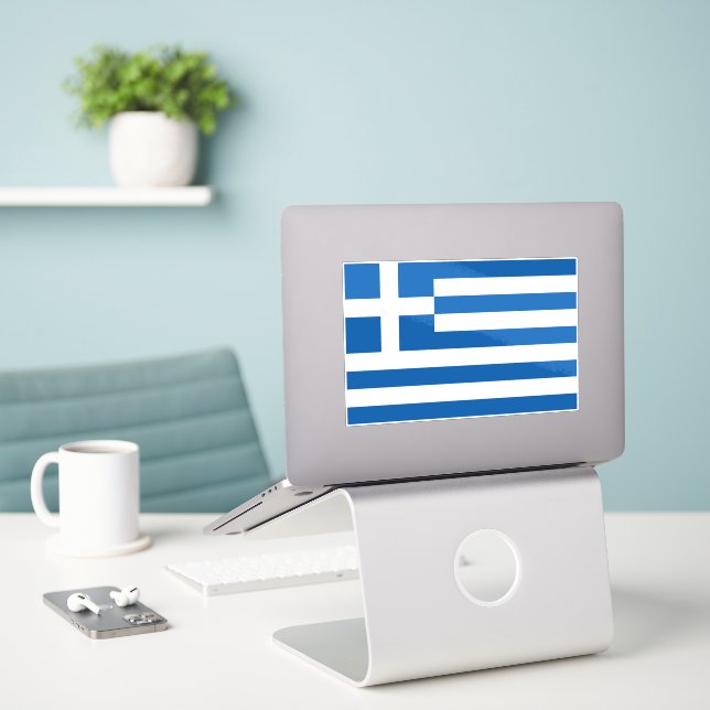 Die Flagge Griechenlands  Aufkleber (Laptop auf Schreibtisch)