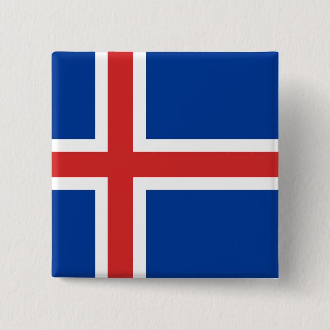 Die Flagge Islands Button (Vorderseite)