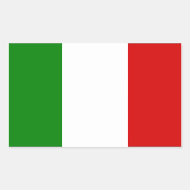 Die Flagge Italiens Rechteckiger Aufkleber (Vorderseite)