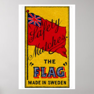 Die Flagge - Matchbox Druck - Schweden Wandkunst Poster