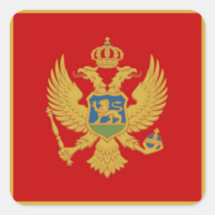 Die Flagge Montenegros Quadratischer Aufkleber