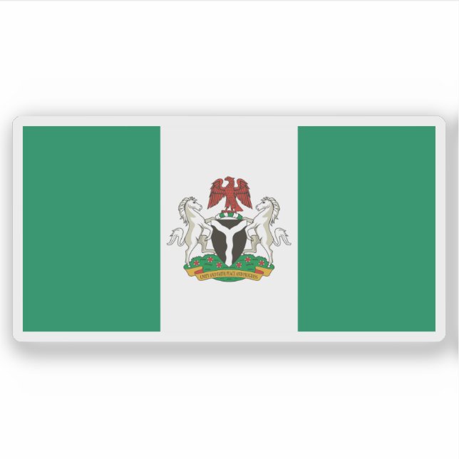 Die Flagge Nigerias (Staat) Aufkleber (Vorderseite)