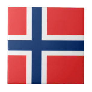 Die Flagge Norwegens - Skandinavien Fliese