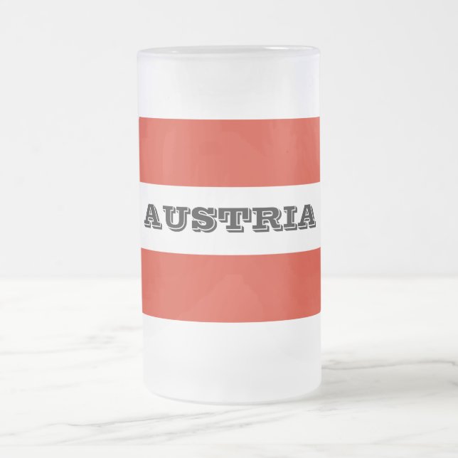 Die Flagge Österreichs Mattglas Bierglas (Mittel)