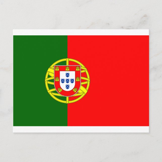 Die Flagge Portugals (Bandeira de Portugal) Postkarte (Vorderseite)