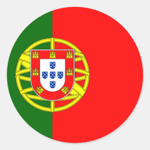 Die Flagge Portugals (Bandeira de Portugal) Runder Aufkleber