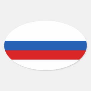 Die Flagge Russlands Ovaler Aufkleber