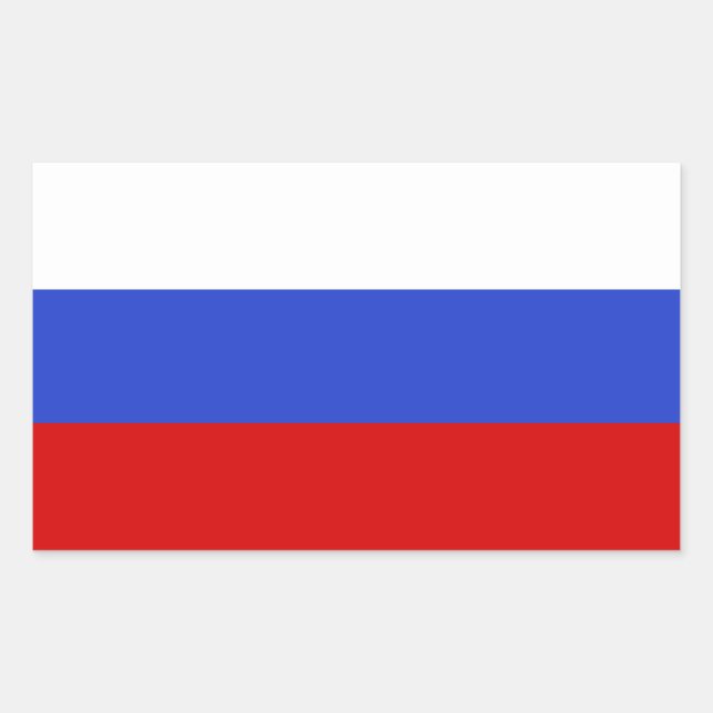 Die Flagge Russlands Rechteckiger Aufkleber (Vorderseite)
