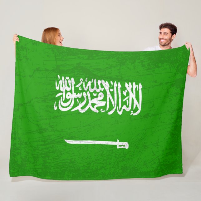Die Flagge Saudi-Arabiens ist ein Tapisserie über  Fleecedecke (Beispiel)