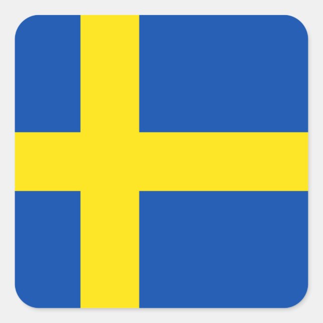 Die Flagge Schwedens Quadratischer Aufkleber (Vorderseite)