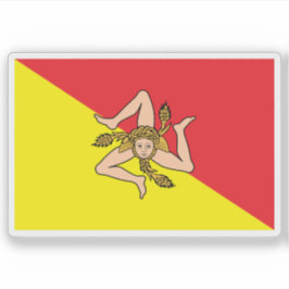 Die Flagge Siziliens (Italien) Aufkleber
